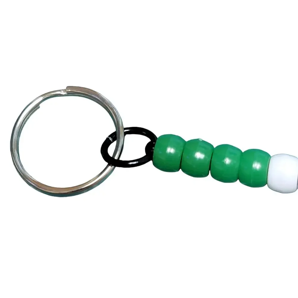 Football Keychain Green White NFL NCAA Sports‎ Fan Mom Dad Parent Gift Handmade